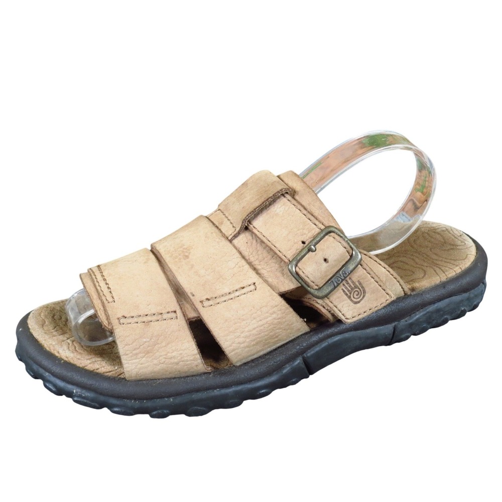 Teva Electra Women Sandal Size 5.5 Outdoor Hiking Slide Tan Leather‎ Buckle